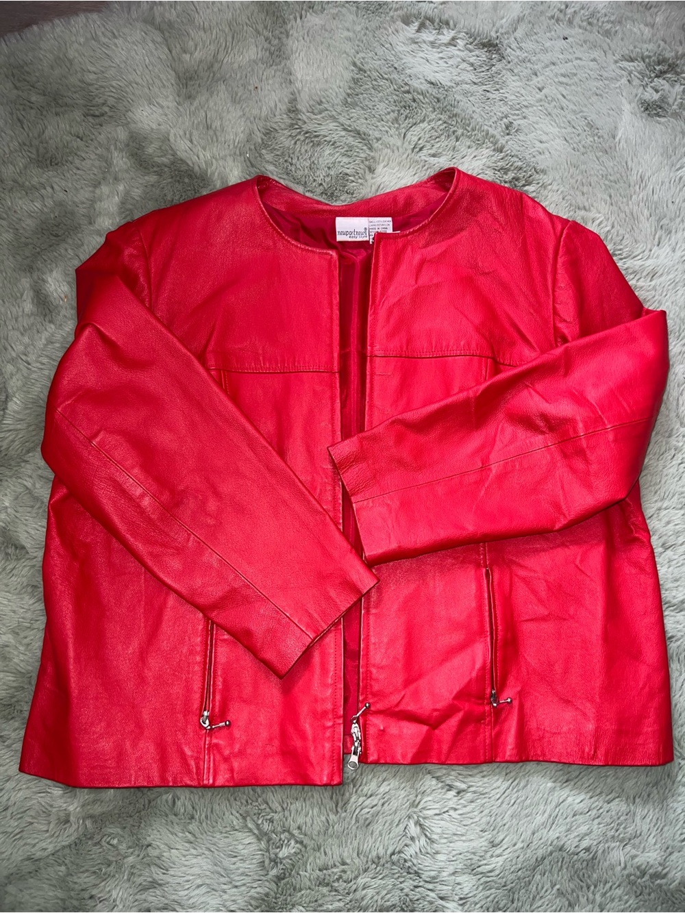 Red Women's Leather Jacket - Newport News